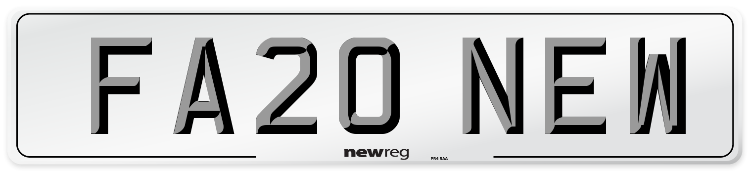 FA20 NEW Number Plate from New Reg